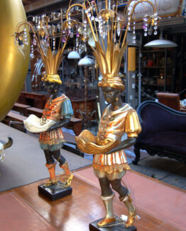 Pair of golden table lamps