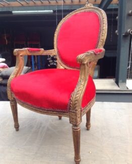 Chair With Armrests Gold/Red