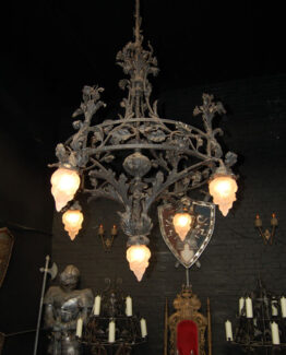 Forged iron chandelier